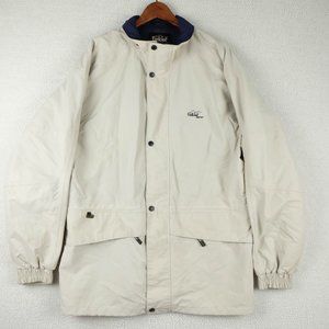 Vintage Jacket Mens Large White Waterproof Full Zip Lined Gore Tex 90s